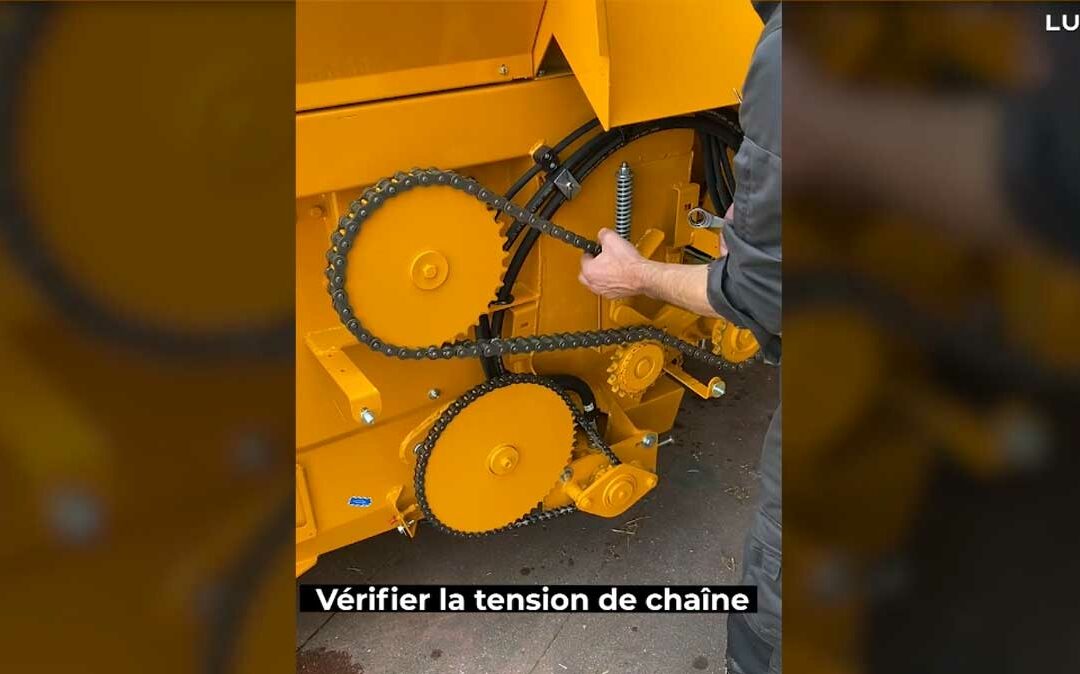 Chain tension of the shredder